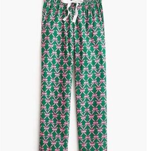 J. Crew Green Pajama Bottoms with Pink Bows Bright colors as in the last photo